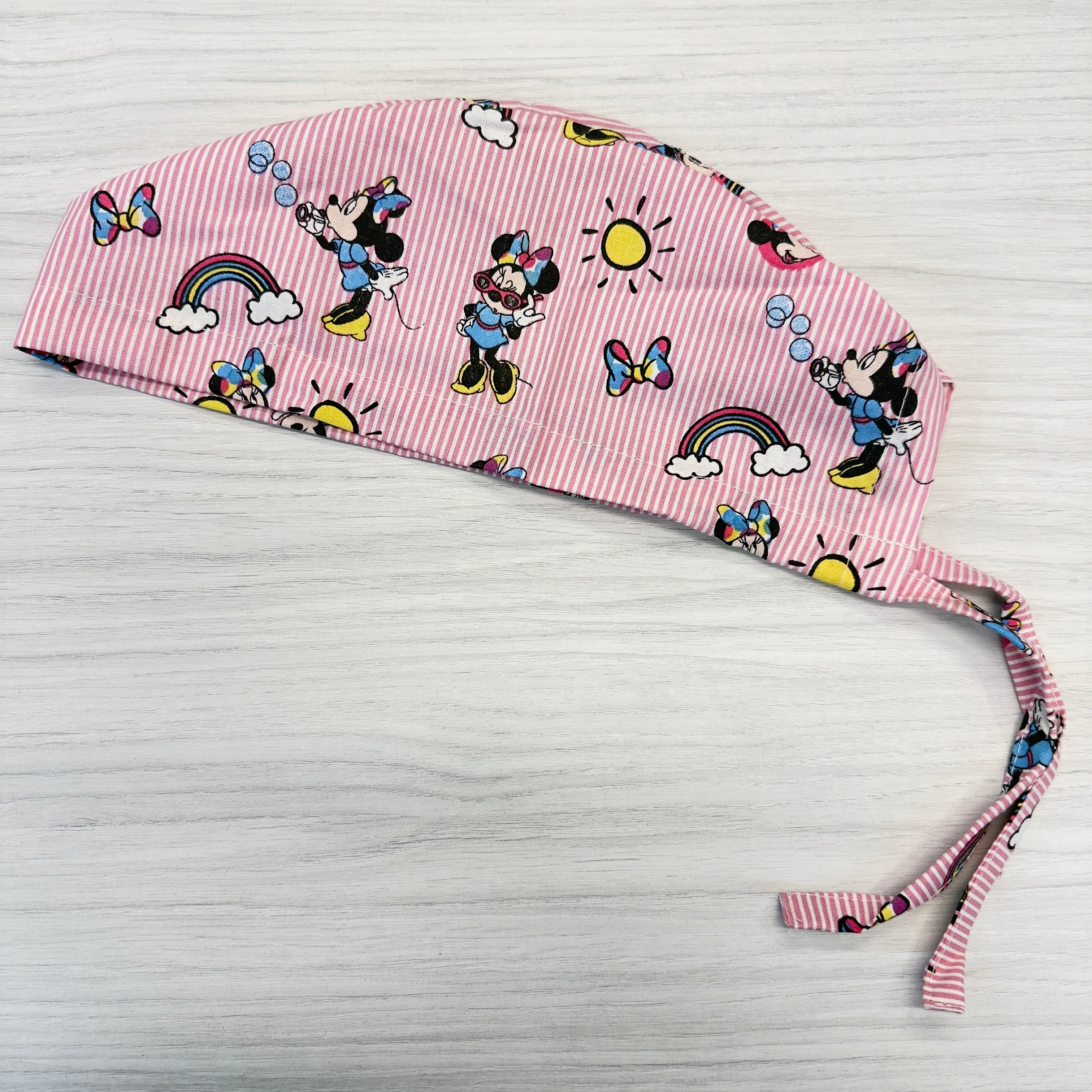 Cuffietta Minnie rosa a righe